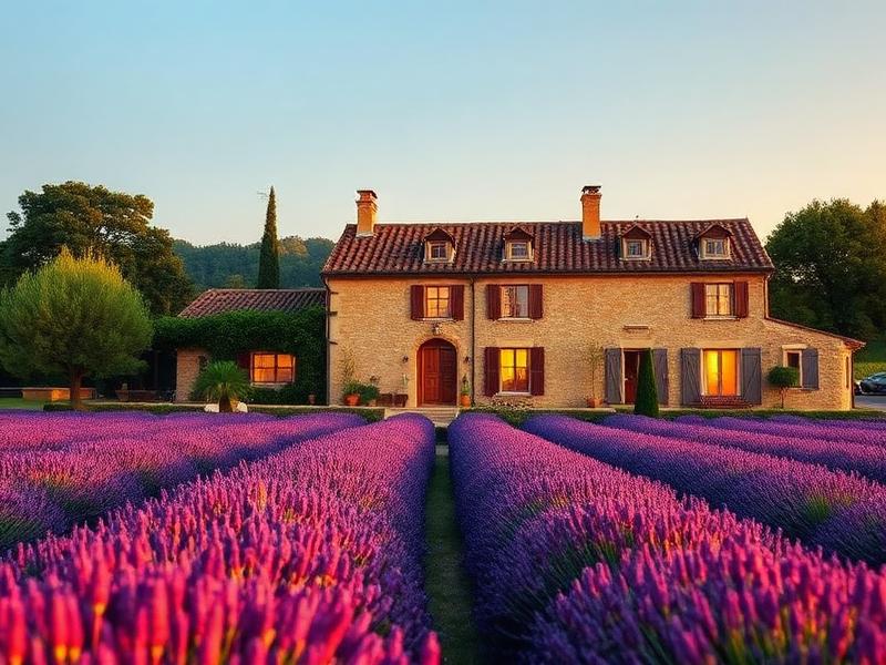 Provençal estate surrounded by lavender fields